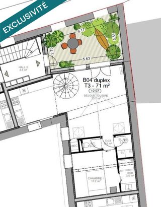  Appartement � vendre 4 pi�ces 71 m�