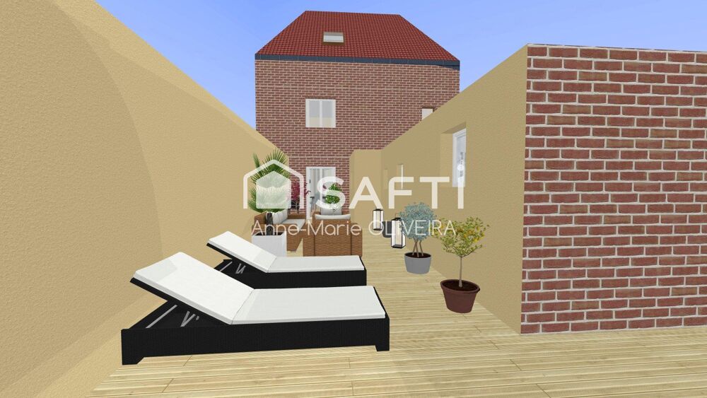 Maison de 7 pièces avec 5 chambres, cour , garage avec atelier, jardin proche commodités + projet d'embelissement réalisé par ag