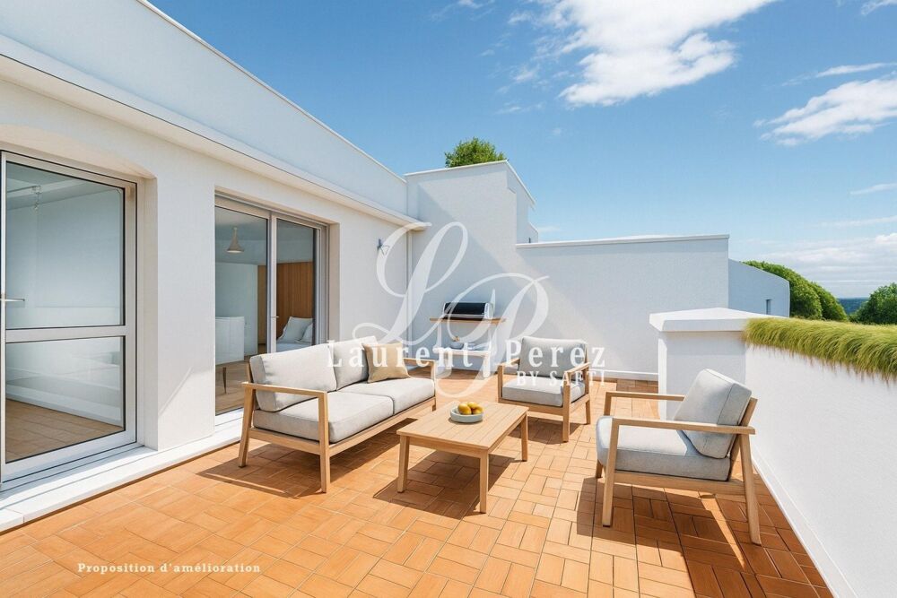 T3 en attique rénové  Terrasse 36 m²  150 m des plages - Secteur Couchant