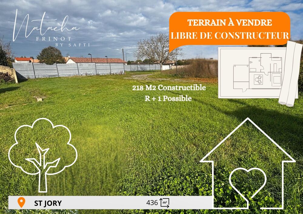 Vente Terrain SAINT-JORY – Terrain 436 m² – Libre de Constructeur – Belle Constructibilité R+1 Saint-jory