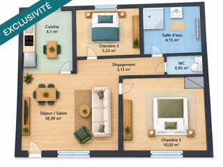  Appartement à vendre 2 pièces 41 m²