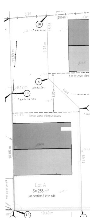  Terrain  vendre 255 m