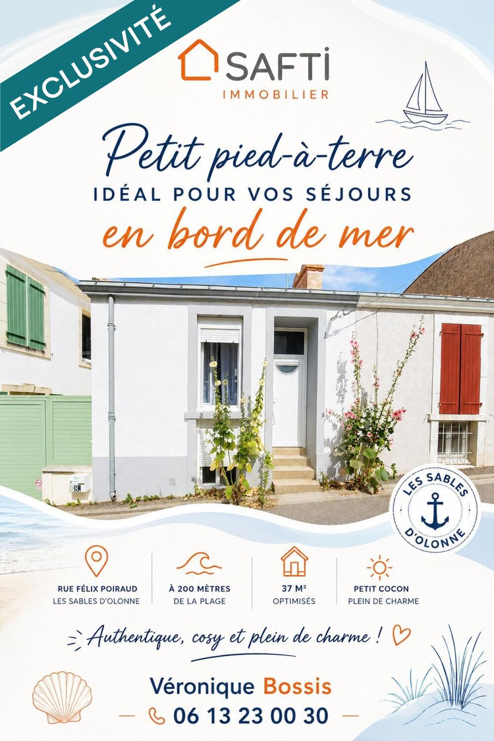 Maison de pêcheur de 37 m² à 200 mètres de la Grande Plage  Les Sables-d'Olonne