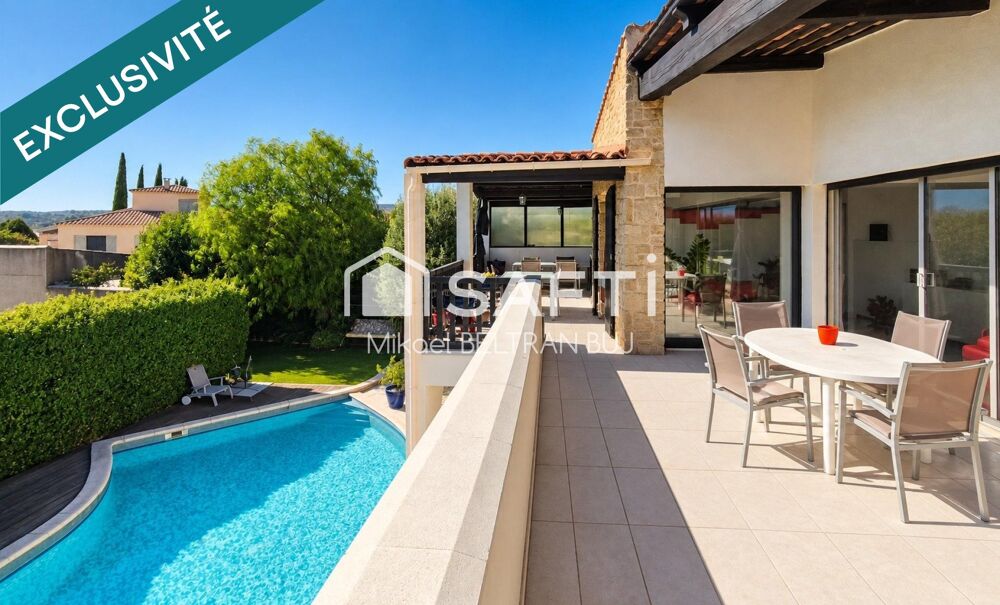 POUSSAN  Villa darchitecte de caractère, volumes remarquables et piscine XXL