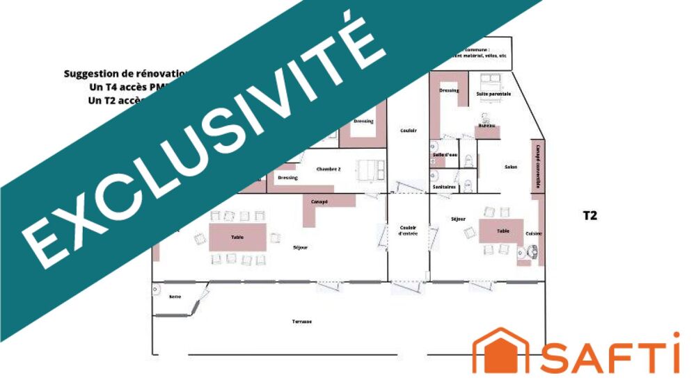   Local commercial de 236 m2 possibilité de diviser en T2 + T4 Montbazens