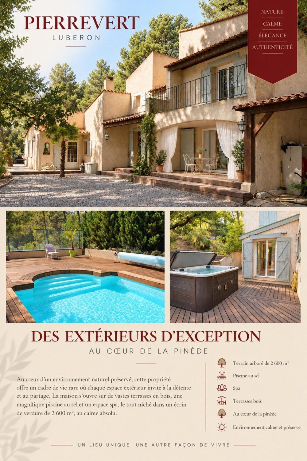 Maison darchitecte avec piscine à débordement au coeur de la pinède à Pierrevert
