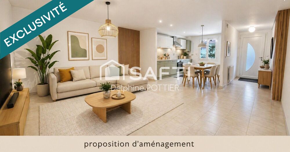 Vente Maison Maison 90m², 5p, 4 chambres, vivable de plain-pied, sous-sol total Crepy-en-valois