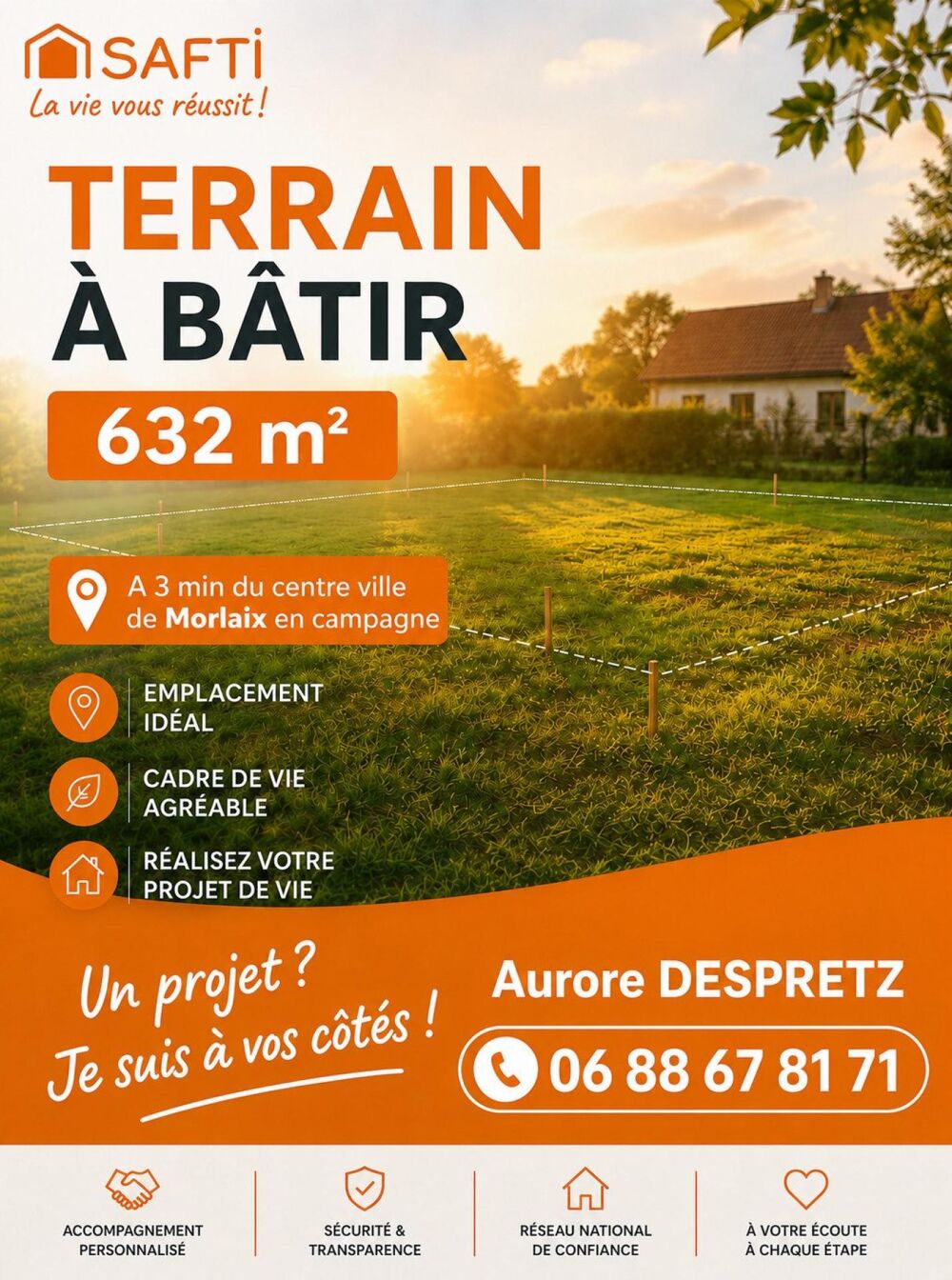 Vente Terrain Terrain constructible de 632 m² – Environnement calme et recherché Morlaix