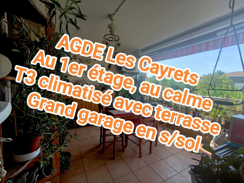 Vente Appartement T3 climatisé en excellent état et garage en s/sol Agde