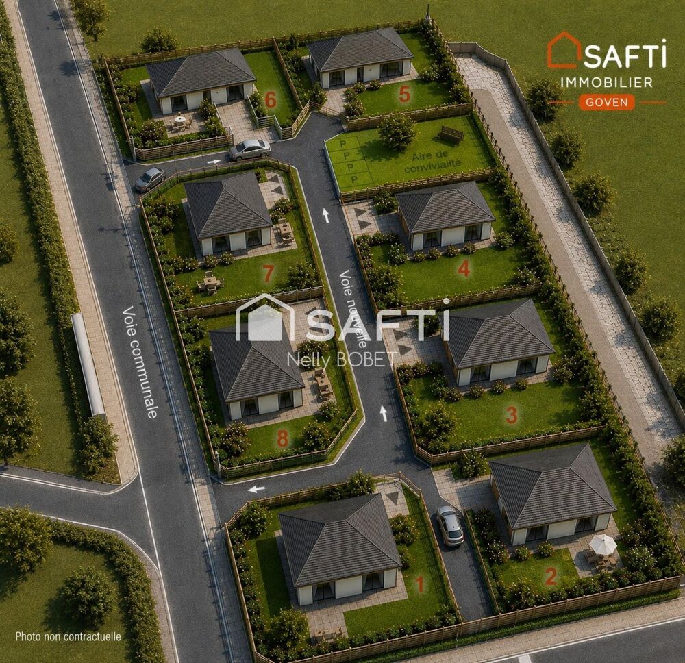 Vente Terrain Terrain à bâtir de 348 m² – Viabilisé & Libre de constructeur – Dans un mini-lotissement intimiste sans mitoyenneté ! Goven