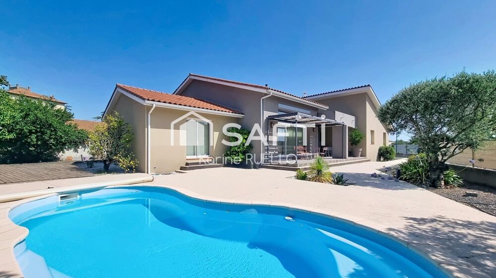 Villa contemporaine 4 faces plain-pied mezzanine
