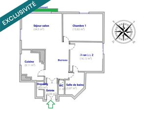  Appartement à vendre 3 pièces 86 m²