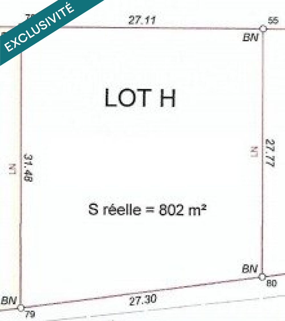 Vente Terrain ? Terrain à bâtir viabilisé - 802 m² - Verdes (Beauce la Romaine) Verdes