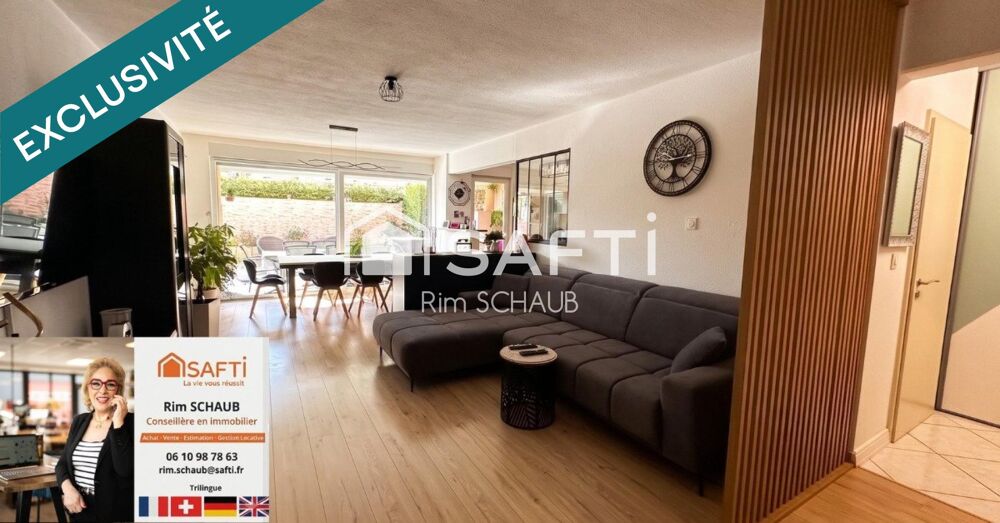 EXCLUSIVITÉ  KEMBS LOECHLÉ | Magnifique F4 en Rez-de-Jardin (94 m²) avec terrasse, garage et jardin sans vis-à-vis