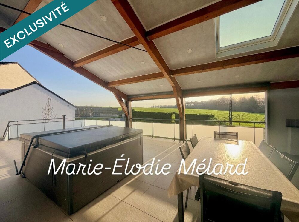 Maison plain-pied surélevé sur 12 ares -vue champs- grands garages de 93m²
