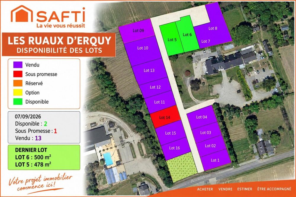 Vente Terrain Terrains viabilisés libres à Erquy LOT 5 Erquy
