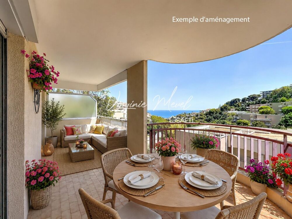 Nice ouest 3 pièces 63m2 avec terrasse vue mer plein sud