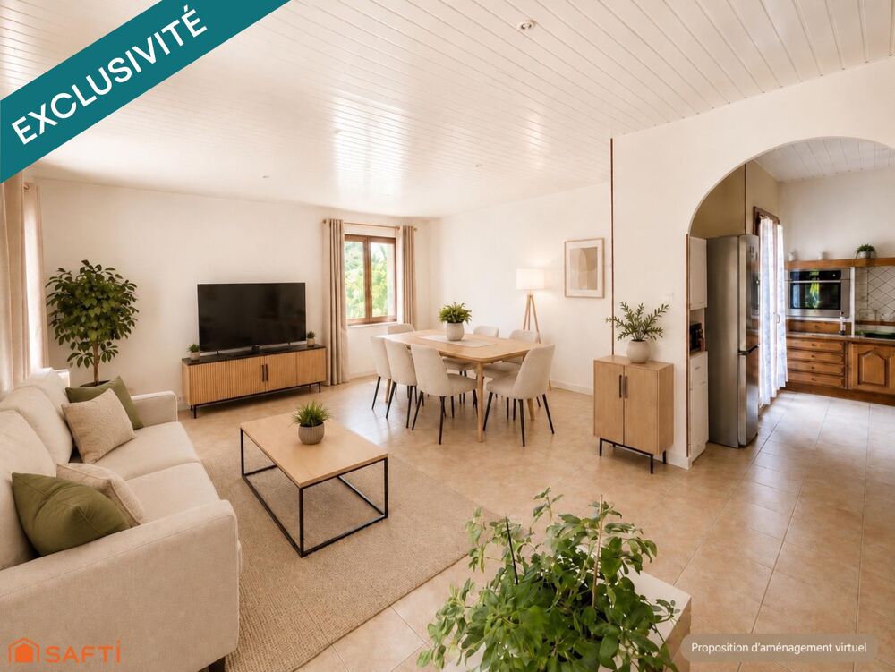 Maison T4 plain-pied, jardin, piscine, garage