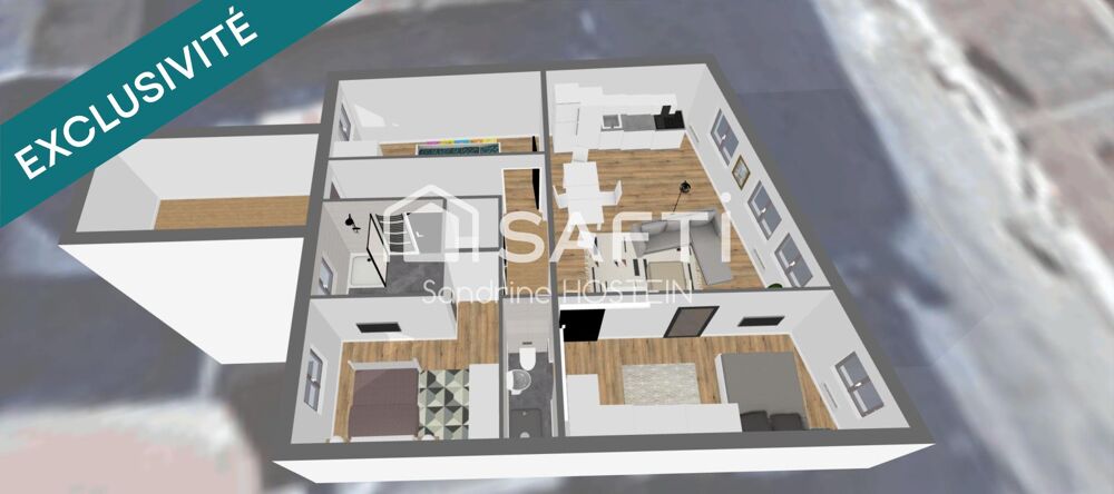 Appartement de 87m2 rénové avec 3 chambres et 2 salles de bain
