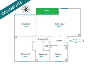  Appartement à vendre 4 pièces 72 m²