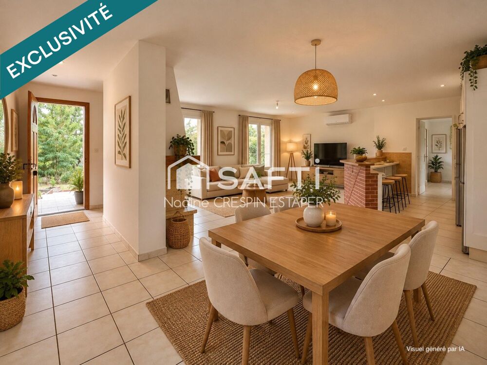 Vente Maison Villebrumier – Maison T4 de plain-pied d'environ  118 m² avec garage et terrain de 930 m² Villebrumier