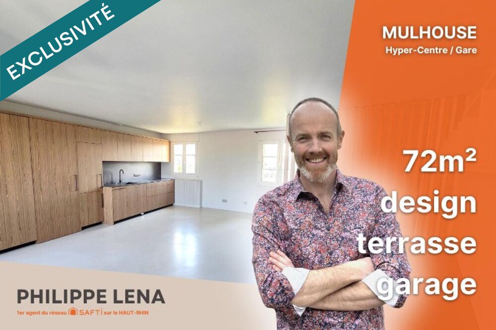 F3 design, 72 m², 2 chambres, hyper-centre / gare