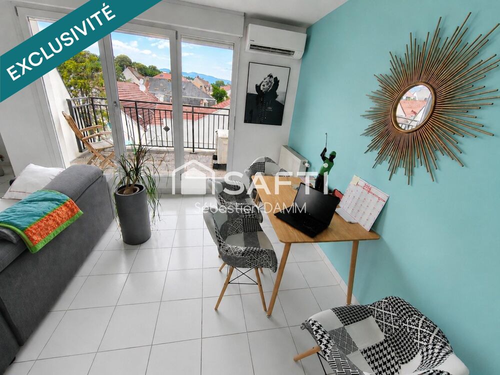 Vente Appartement Appartement 3 pièces de 76,84 m² avec terrasse, balcon, garage et cave – Dernier étage avec ascenseur – Mulhouse Dornach Mulhouse