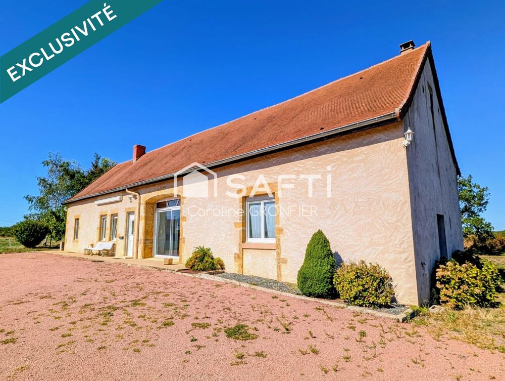 Vente Maison Longère en pierre de plain pied 5 pièces - Sans voisins avec vue dégagée Saint-aubin-en-charollais