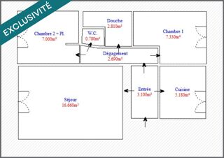  Appartement � vendre 2 pi�ces 45 m�