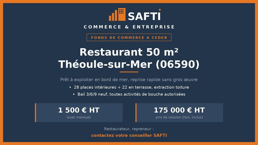   Restaurant prêt à exploiter à Théoule-sur-Mer 