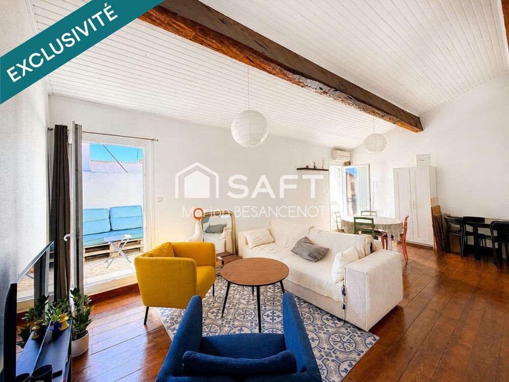 Appartement T3 duplex esprit loft avec terrasses et cave