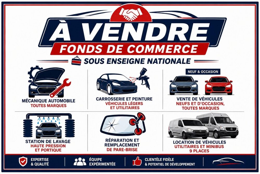  Garage automobile sous enseigne nationale – Affaire rentable, emplacement stratégique et fort potentiel 