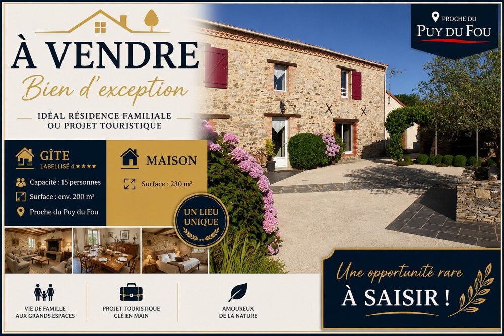 Vente Maison Un bien rare, à deux pas du Puy du Fou ! Les herbiers