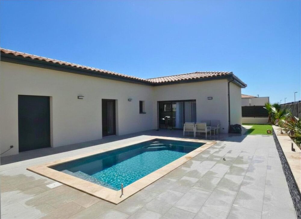 Vente Maison Villa contemporaine de plain pied 125m² sur terrain de 433m² avec piscine et garage Ginestas