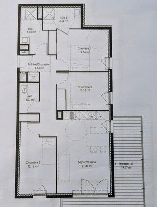  Appartement � vendre 4 pi�ces 79 m�