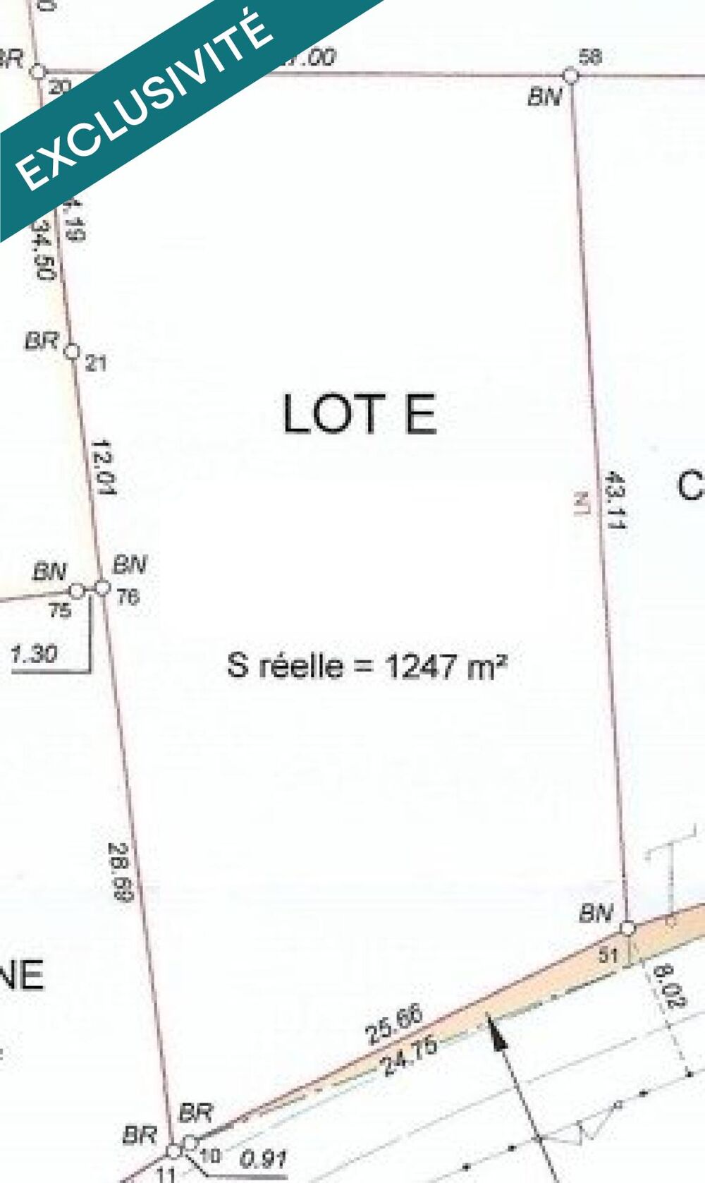 Vente Terrain ? Terrain à bâtir viabilisé - 1 247 m² - Verdes (Beauce la Romaine) Verdes