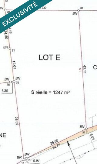  Terrain à vendre 1247 m²