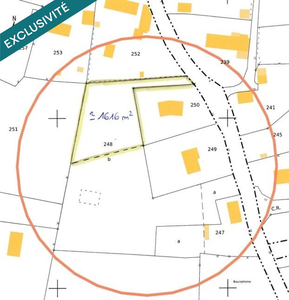Vente Terrain Terrain à bâtir de 1616 m², non viabilisé, La Bazoque La bazoque