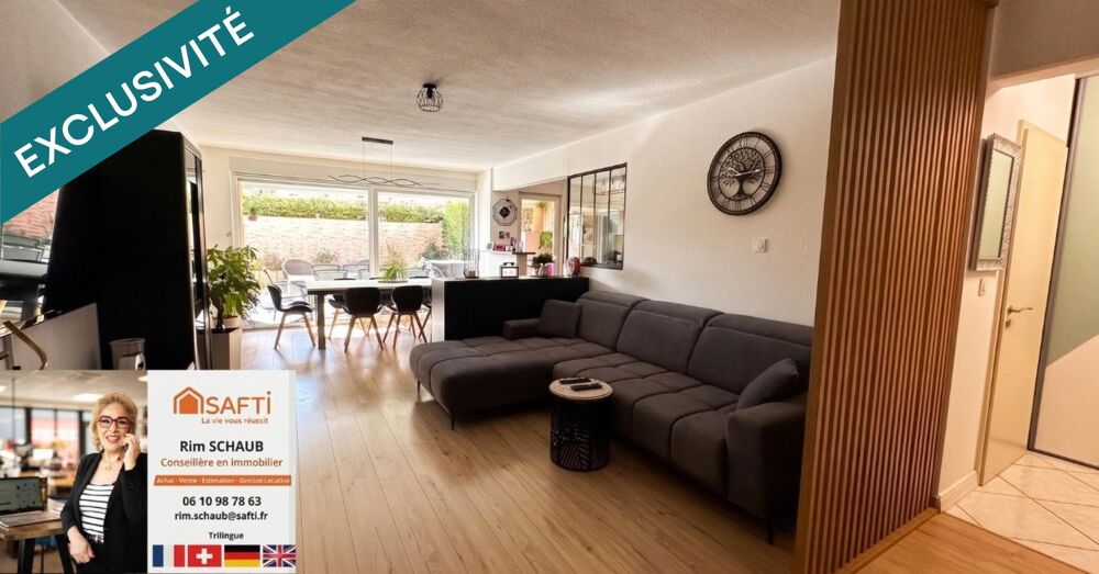 Vente Appartement EXCLUSIVITÉ – KEMBS LOECHLÉ | Magnifique F4 en Rez-de-Jardin (94 m²) avec terrasse, garage et jardin sans vis-à-vis Kembs
