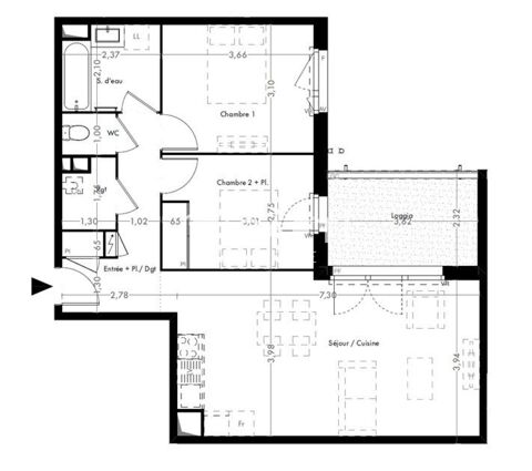   Appartement T3 neuf avec balcon et stationnements � R�sidence moderne Appartement - 3 pi�ce(s) - 65 m�