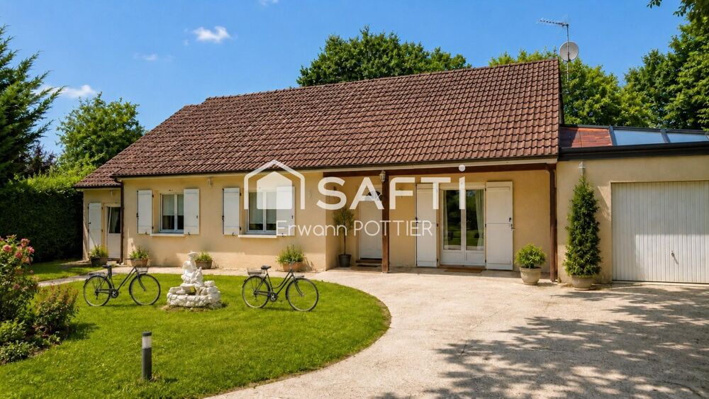 Pavillon de plain-pied avec véranda et vue dégagée sur la vallée de l'Yonne