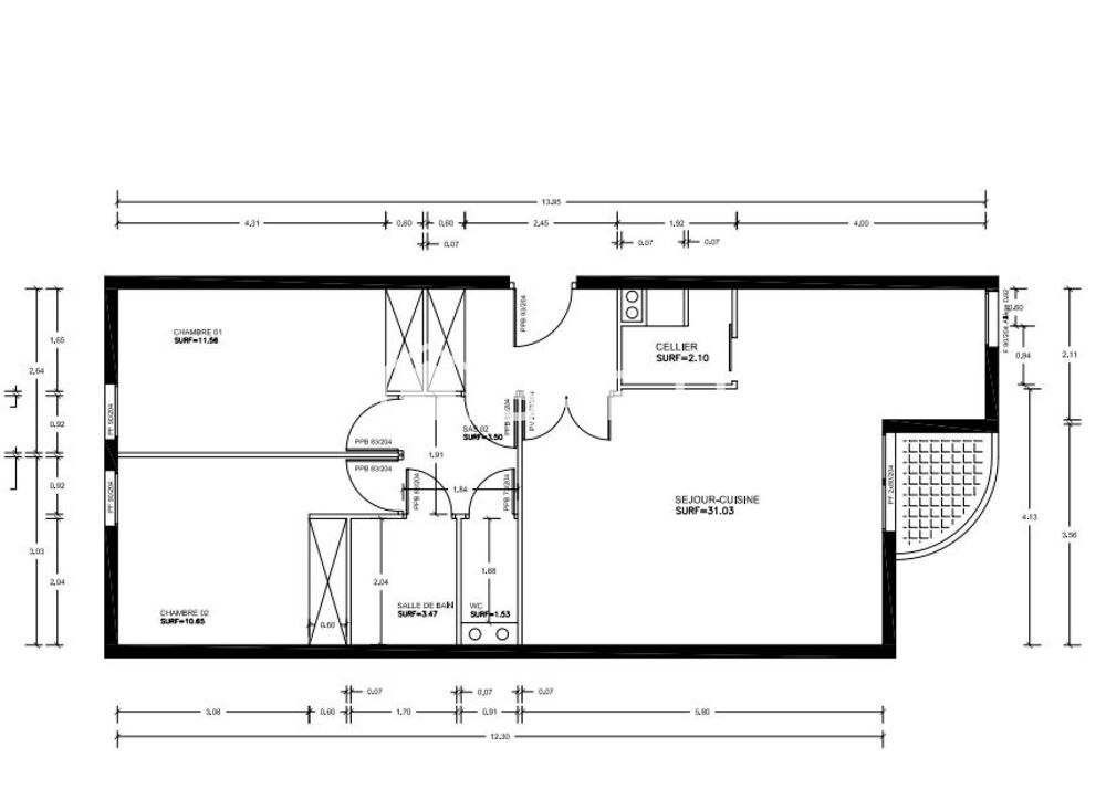 Vente Appartement T3 Spacieux en plein centre de Mérignac + Parking Merignac