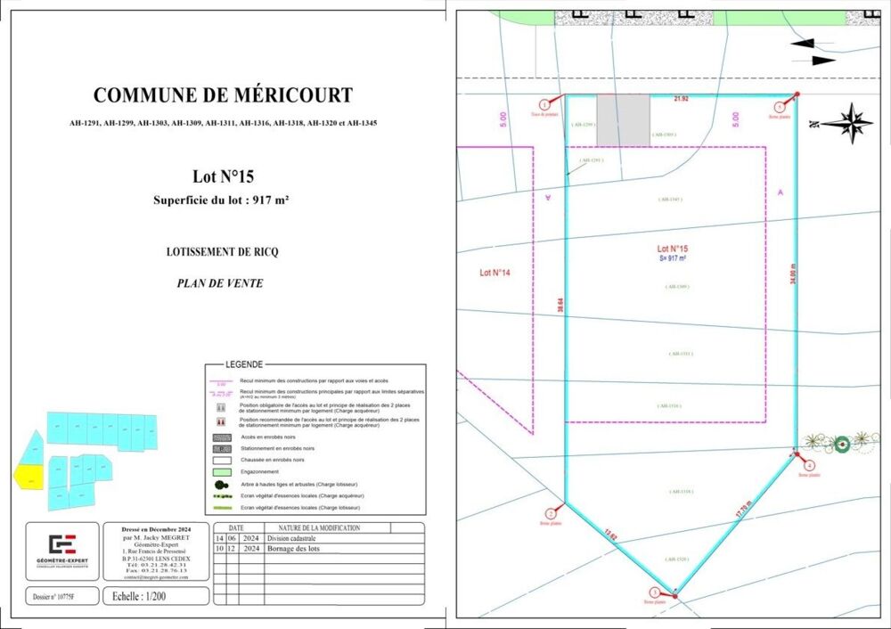 Vente Terrain Terrain à bâtir en lotissement résidentiel Mericourt