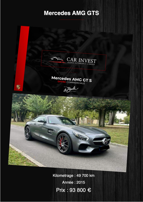 Mercedes AMG GT 510 CH CONFIGURATION RARE 2015 occasion La Baule-Escoublac 44500