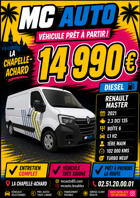 Renault Master master III FG 2800 2.3 BLUE DCI 135 2021 occasion Les Sables-d'Olonne 85180