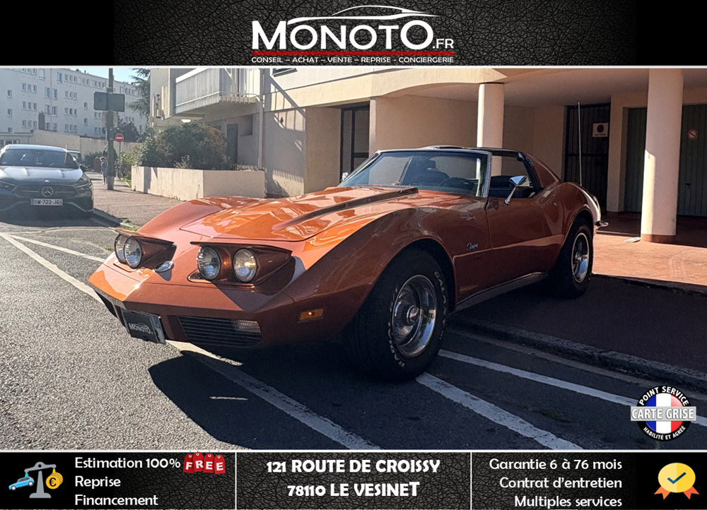 Corvette C3 STINGRAY 1973 5.7 V8 193 ch 350 ci 1973 occasion 78360 MONTESSON