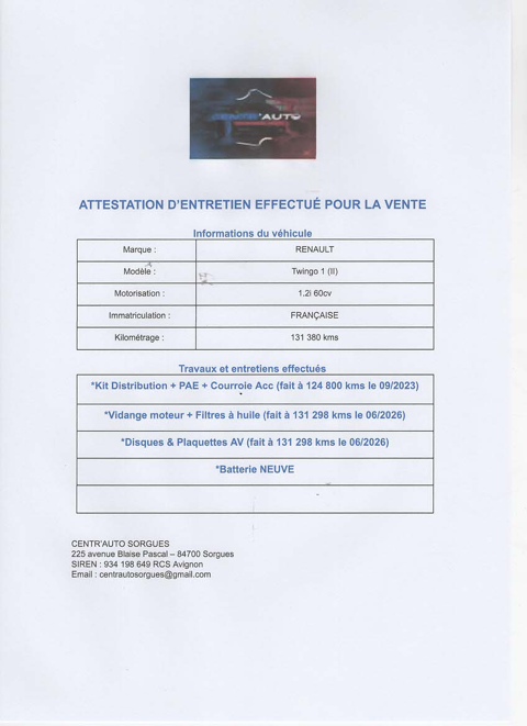 Twingo 1 (II) 1.2i 60cv Pack Expression 1&egrave;re Main 2003 occasion 84700 SORGUES
