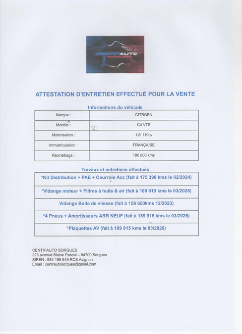C4 1.6i 109cv BvAuto Edition VTS Sport 2005 occasion 84700 SORGUES