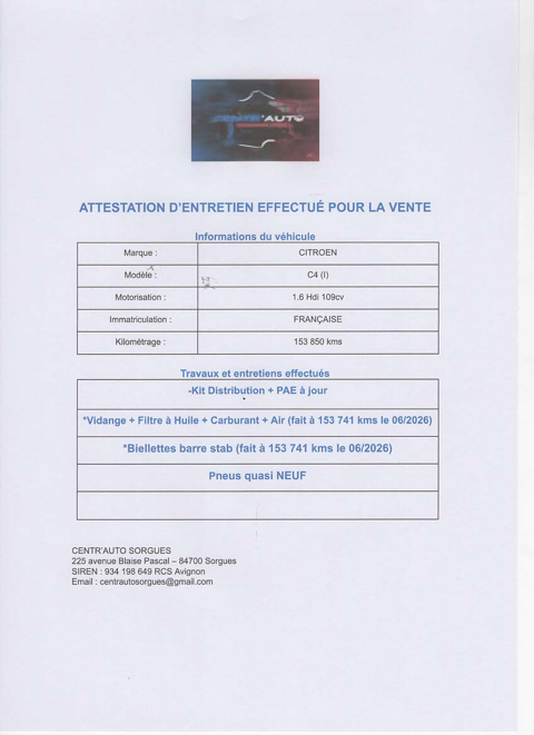 C4 VTS 1.6 HDi 110cv Pack Confort 2006 occasion 84700 SORGUES