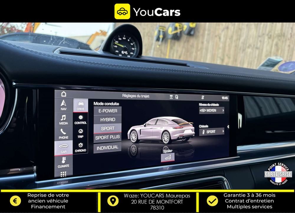 Panamera 4 E-Hybrid 2.9 Hybrid PDK8 462 cv Bo&icirc;te auto CAMERA DE RECU 2021 occasion 78310 MAUREPAS